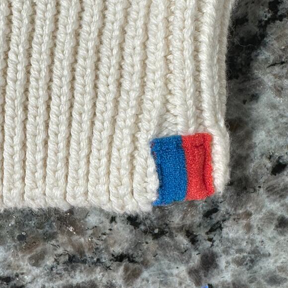 KULE Striped Organic Cotton Sweater Pink White Long Sleeve Size Large - Picture 7 of 9